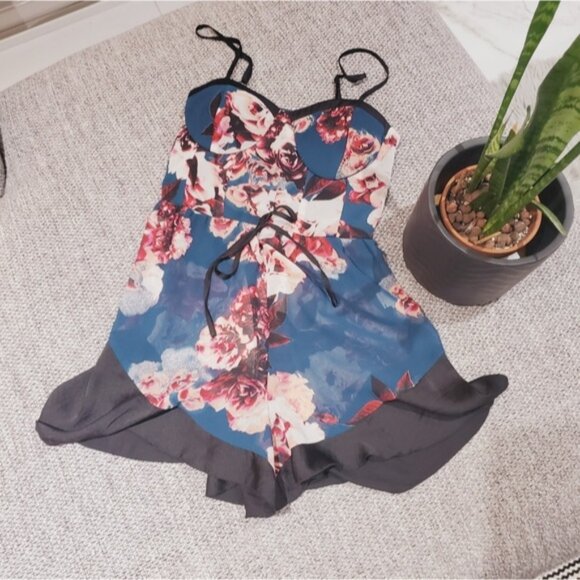 Vintage BAND OF GYPSIES Boho Semi Sheer Romper Shorts - Picture 2 of 9